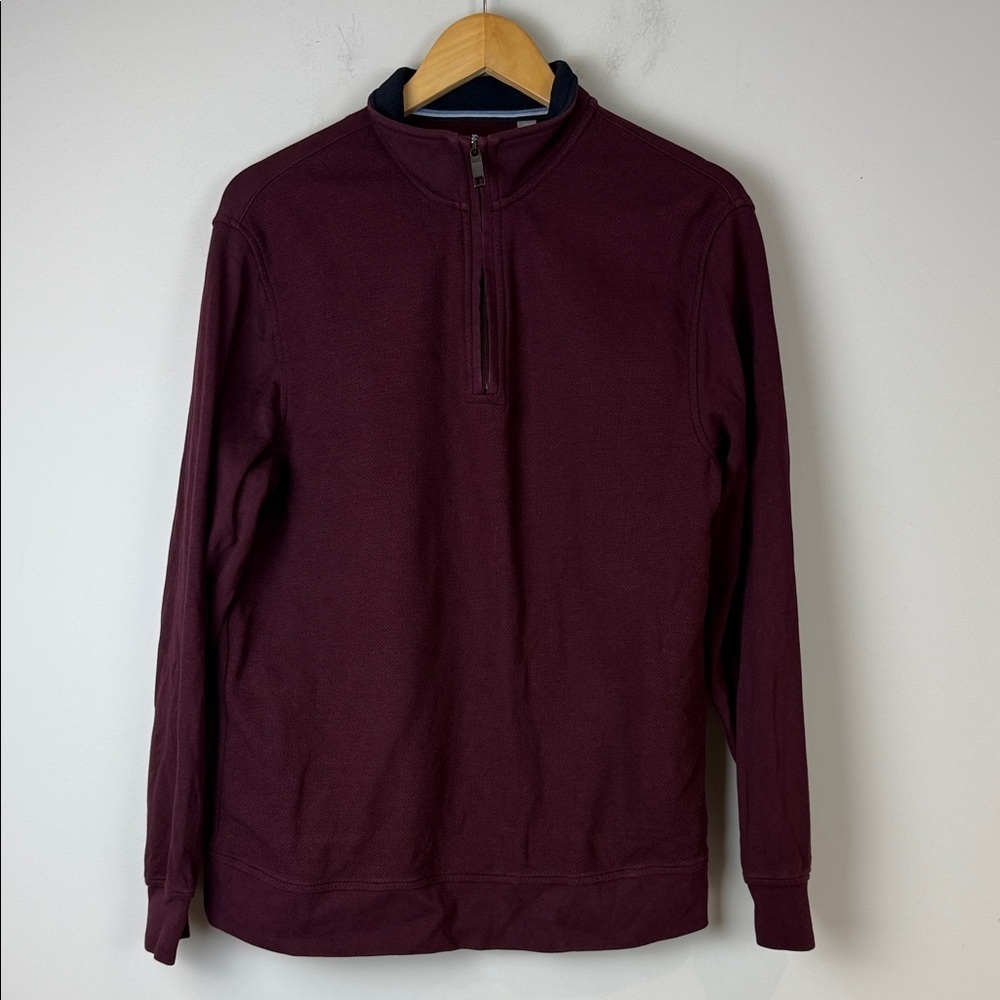 Ted Baker Men's Maroon Zip-Up Sweater Size Medium